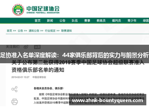 足协准入名单深度解读:44家俱乐部背后的实力与前景分析 足协准入名单深度解读:44家俱乐部背后的实力与前景分析